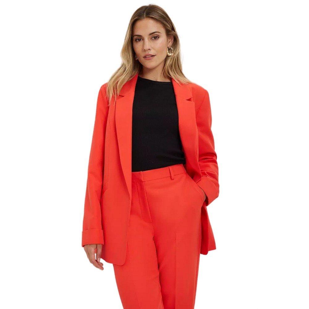 Image of Blazer Umgekrempelter Umschlag Damen Rot Bunt 36