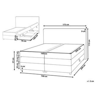 Beliani Letto boxspring en Poliestere Moderno MINISTER  