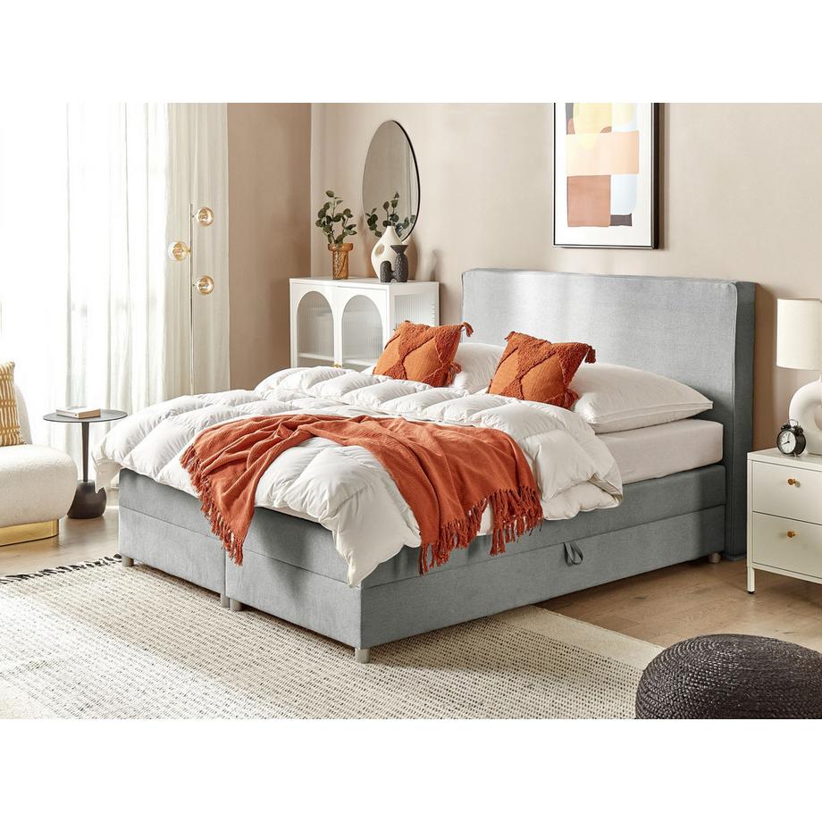 Beliani Boxspringbett mit Stauraum aus Stoff Klassisch MINISTER  