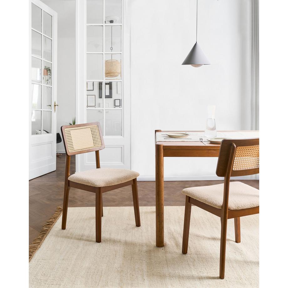 Beliani Esszimmerstuhl 2er Set aus Gummibaumholz  EMBAR  