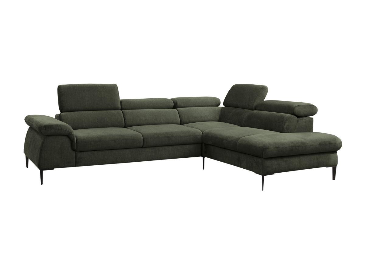 PASCAL MORABITO Großes Ecksofa mit Schlaffunktion - Ecke rechts - Samt - Grün - SEPINA von Pascal MORABITO  