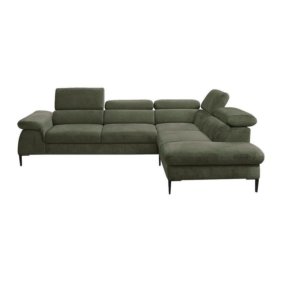 PASCAL MORABITO Großes Ecksofa mit Schlaffunktion - Ecke rechts - Samt - Grün - SEPINA von Pascal MORABITO  