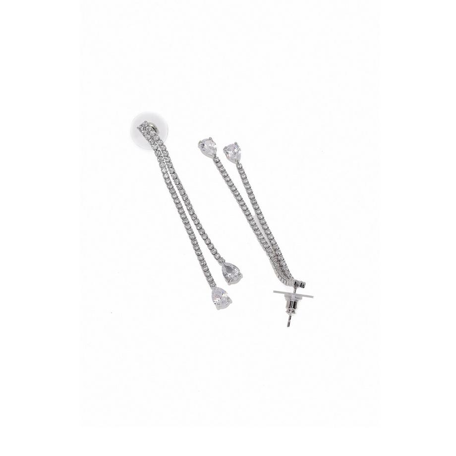 AVANT-GARDE PARIS  Silberne Doppelte Lange Ohrringe 