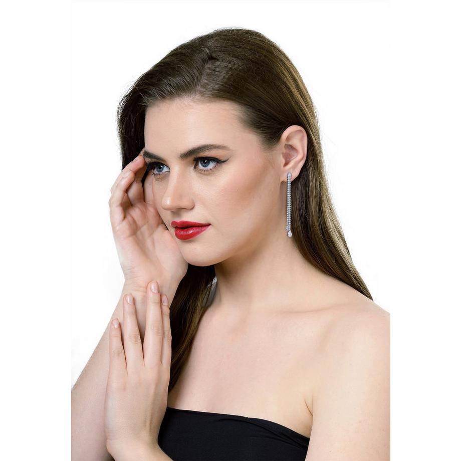 AVANT-GARDE PARIS  Silberne Doppelte Lange Ohrringe 