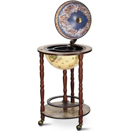 B2X Globe terrestre en bois massif, mini globe bar, porte-bouteilles pour bar à domicile  