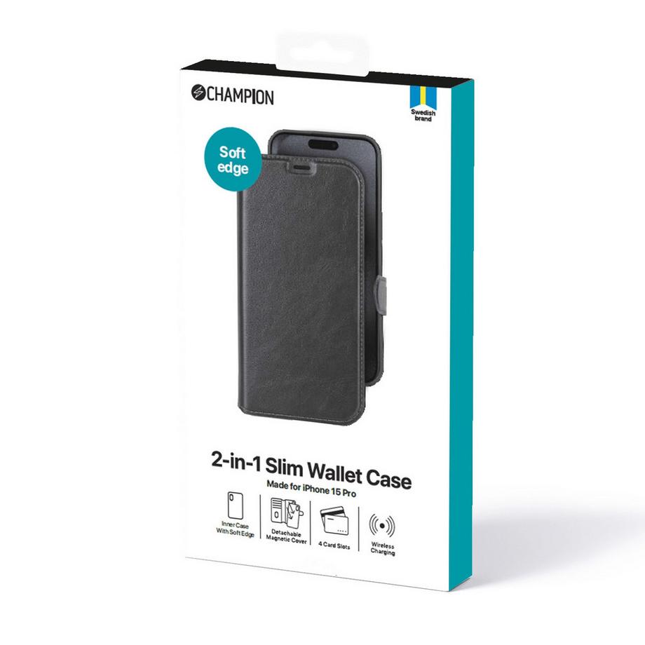 Champion  Portefeuille fin 2 en 1 iPhone 15 Pro 