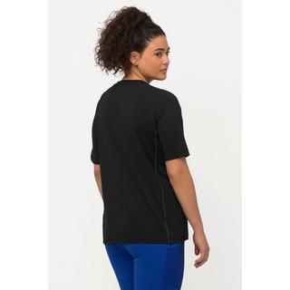 Ulla Popken  T-shirt con protezione UV 50+, scollo a V e mezze maniche 