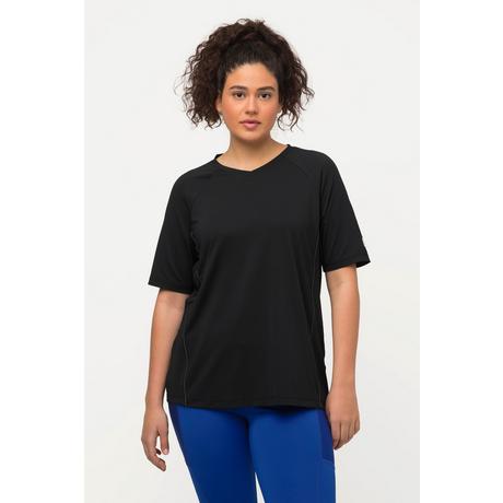 Ulla Popken  T-Shirt, UV-Schutz 50+, V-Ausschnitt, Halbarm 