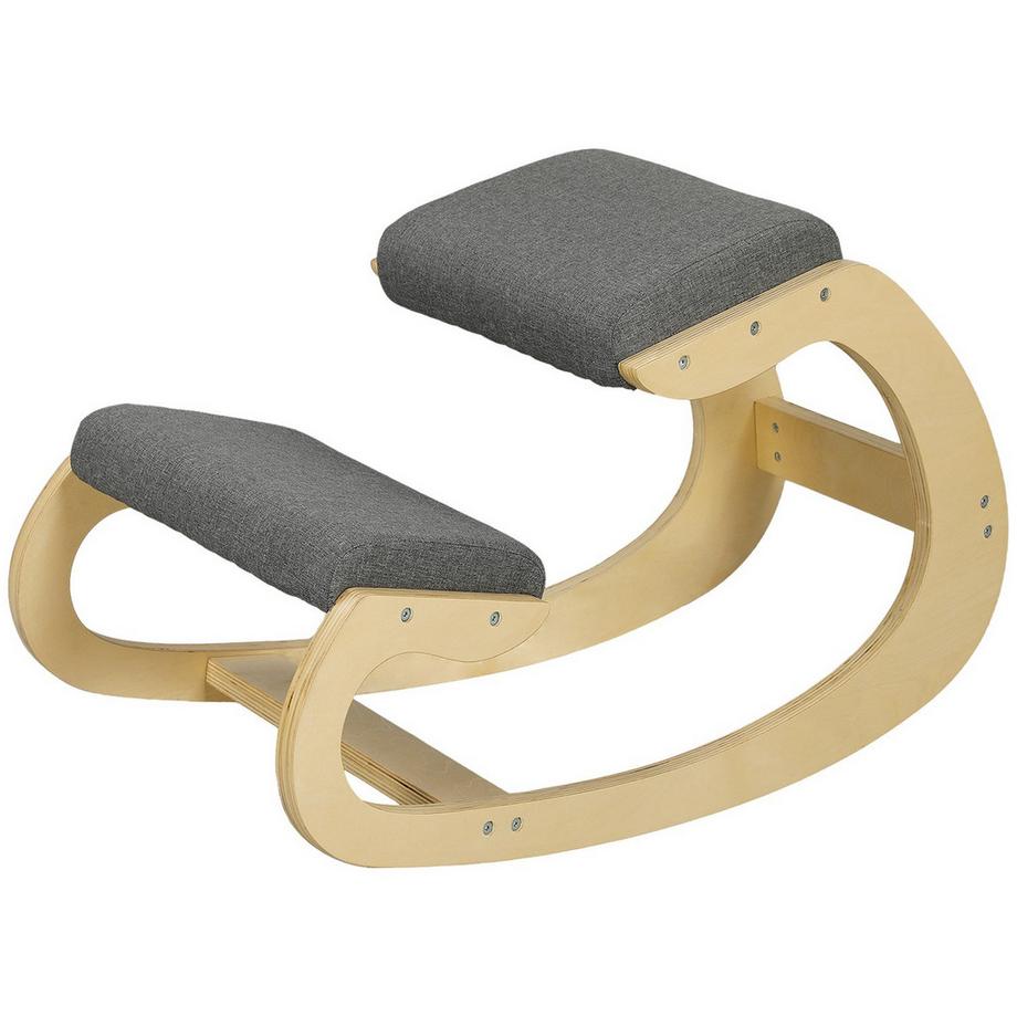 Ergonomischer Kniehocker, Schaukelnder Kniestuhl, Schreibtischstuhl für Homeoffice, zur Verbesserung der Körperhaltung, Grau