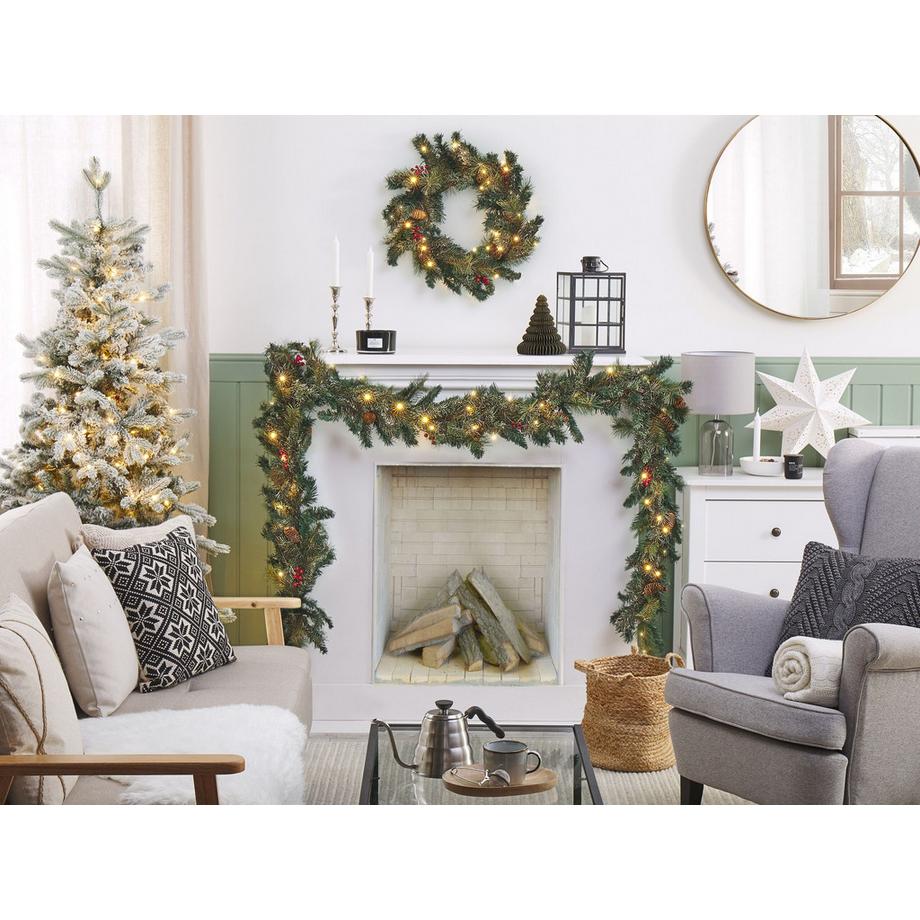 Beliani Weihnachtskranz aus Kunststoff Skandinavisch TENALA  