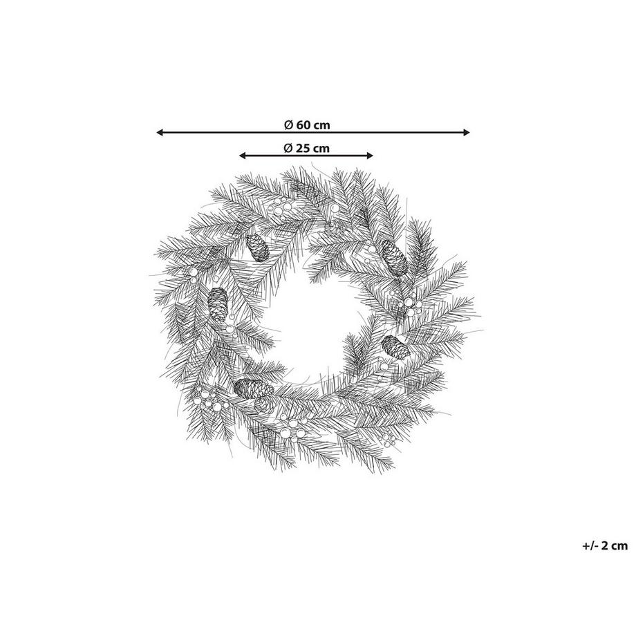 Beliani Weihnachtskranz aus Kunststoff Skandinavisch TENALA  