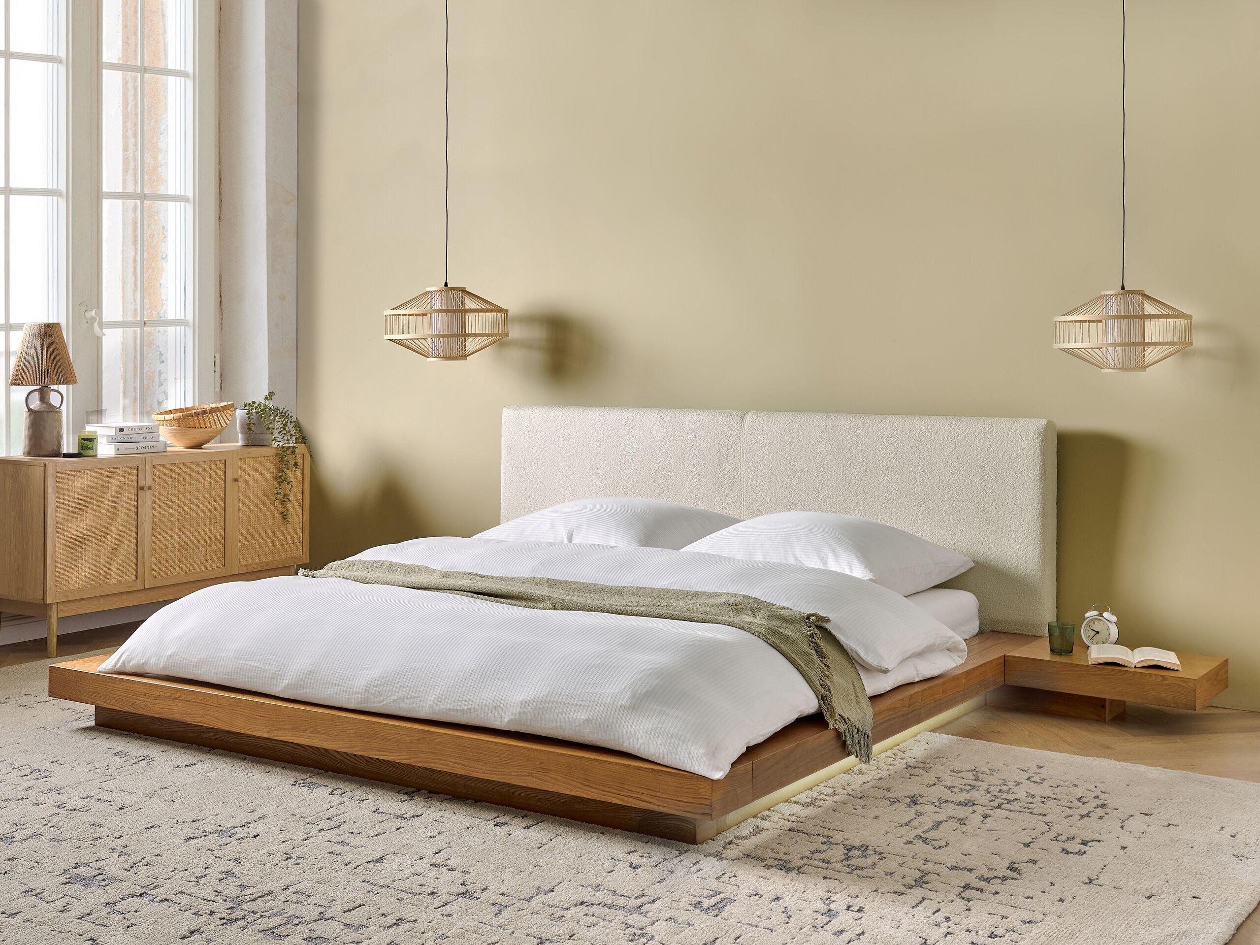 Beliani Bett mit LED aus MDF-Platte Modern ZEN  