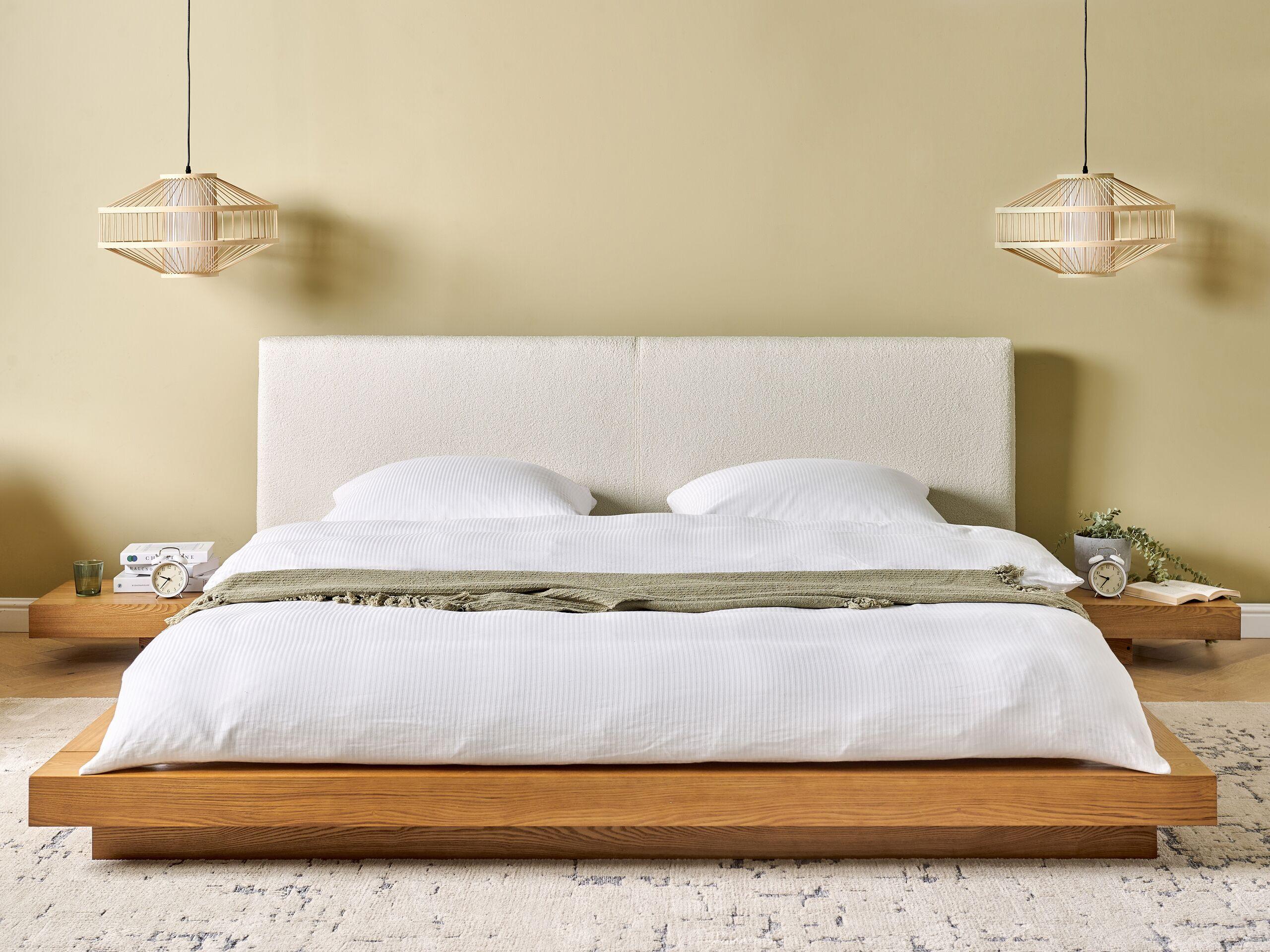 Beliani Bett mit LED aus MDF-Platte Modern ZEN  