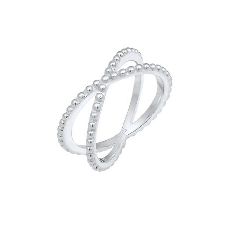 Elli  Bague Kreuz Wickelring Criss Cross Kugel 925 Silber 