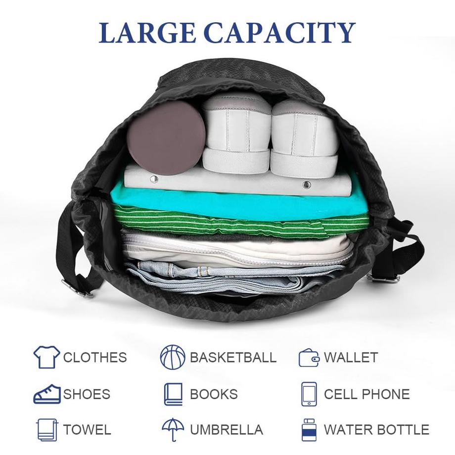 Only-bags.store Sac à dos de sport à cordon de serrage grande capacité  