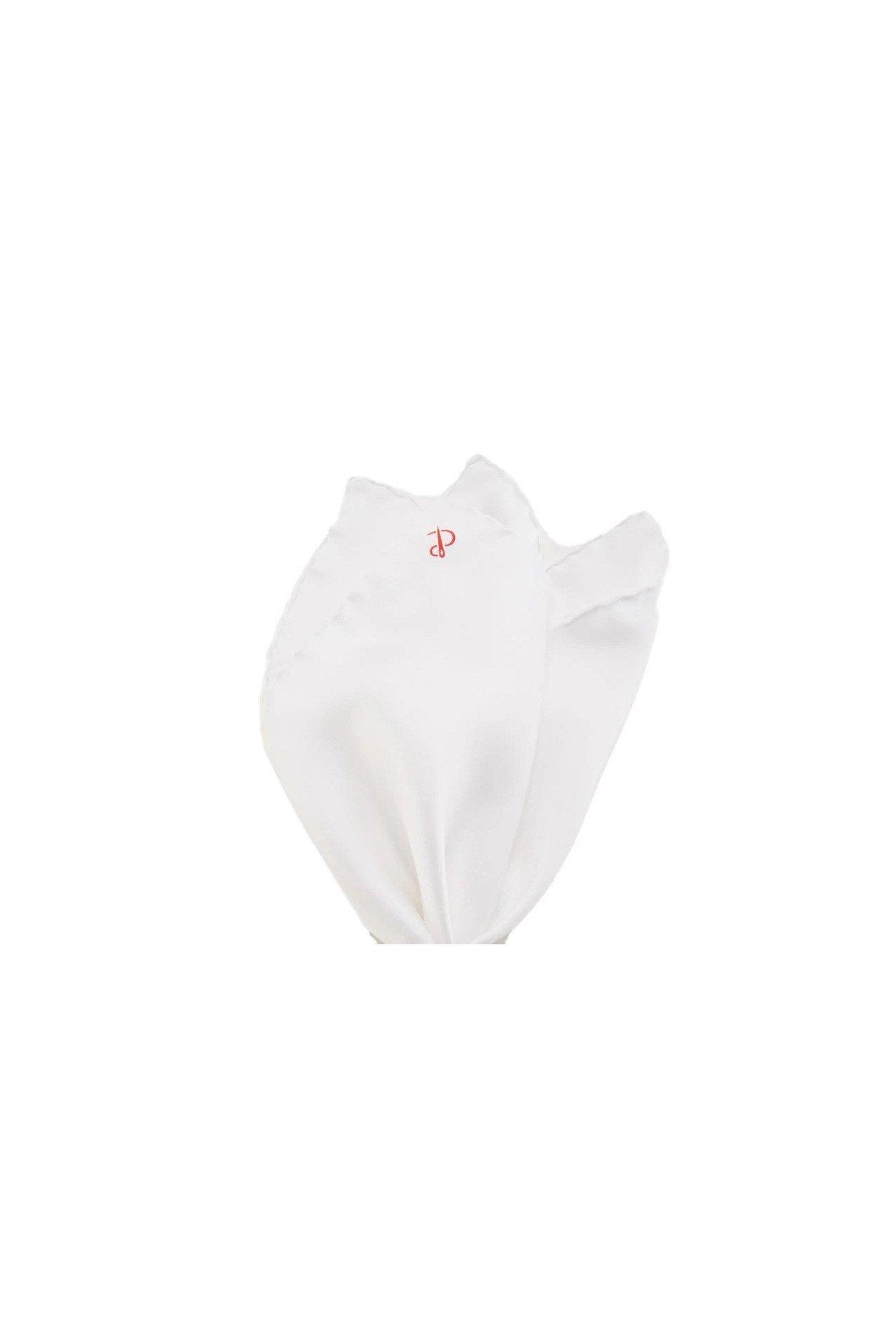 Image of Schlichtes Einstecktuch Aus Seide Herren Weiss