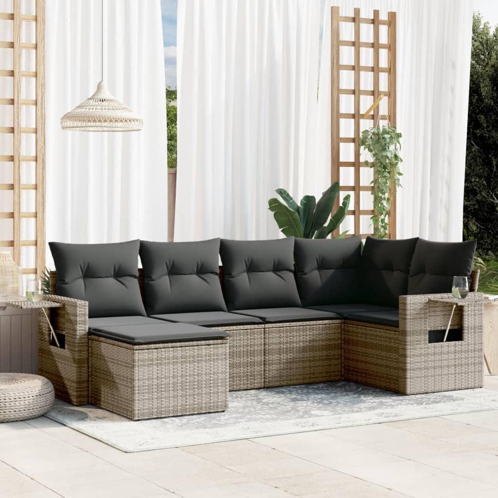 VidaXL set divano da giardino Polirattan  