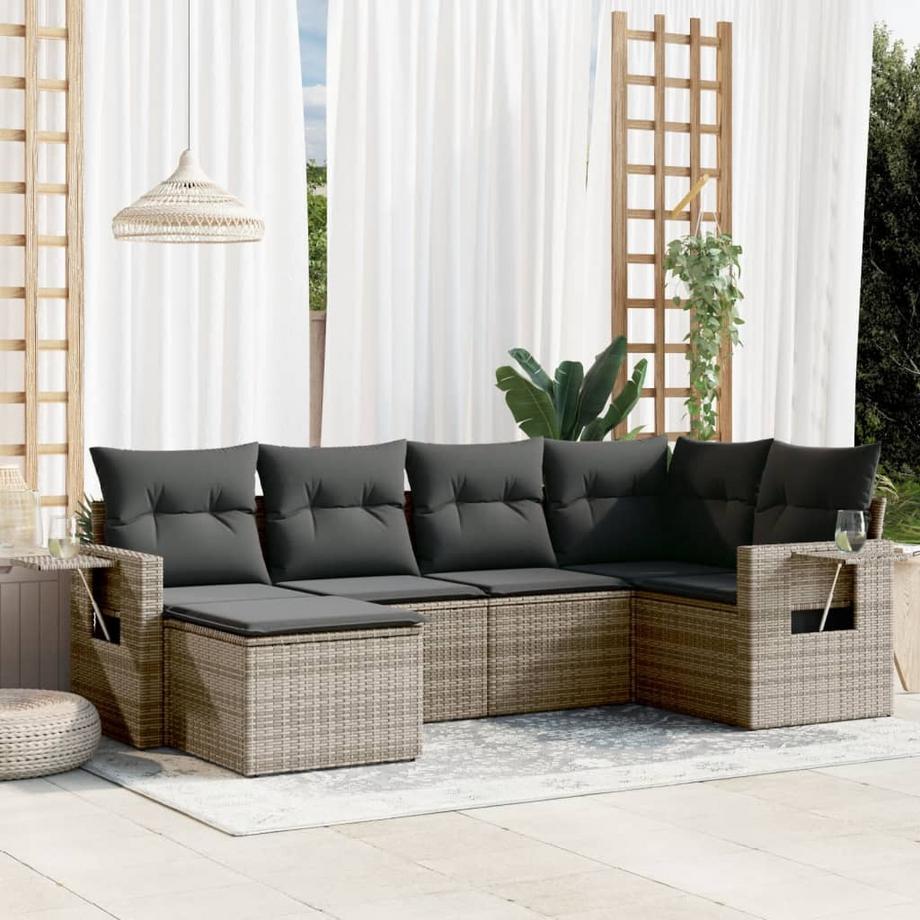 VidaXL Ensemble de canapés de jardin rotin synthétique  