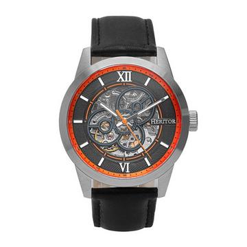 Heritor Automatic Jonas Montre squelette avec bracelet en cuir