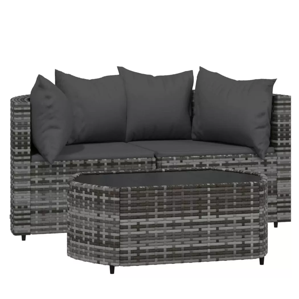 VidaXL - Garten lounge set poly-rattan, One Size, Grau
