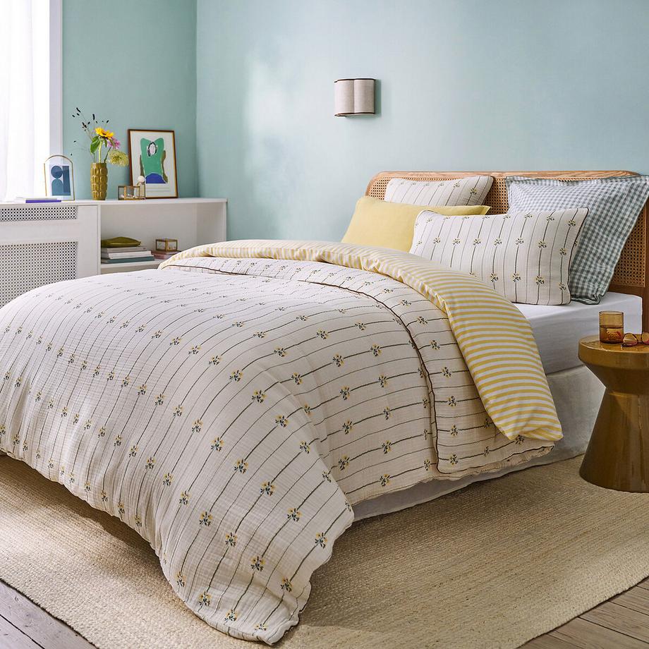 La Redoute Intérieurs Risetti Baumwoll Gaze Blumenprint Kissenbezug  