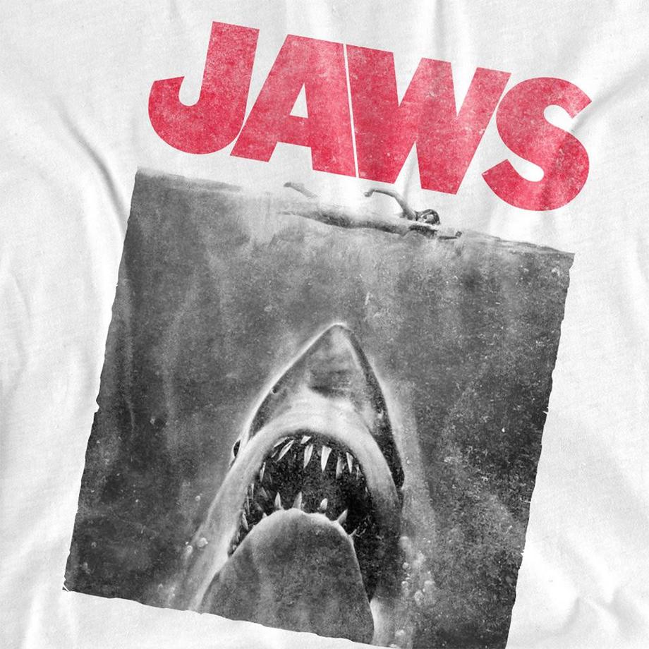 Jaws T-Shirt en Coton Filé à l'Anneau avec Motif  