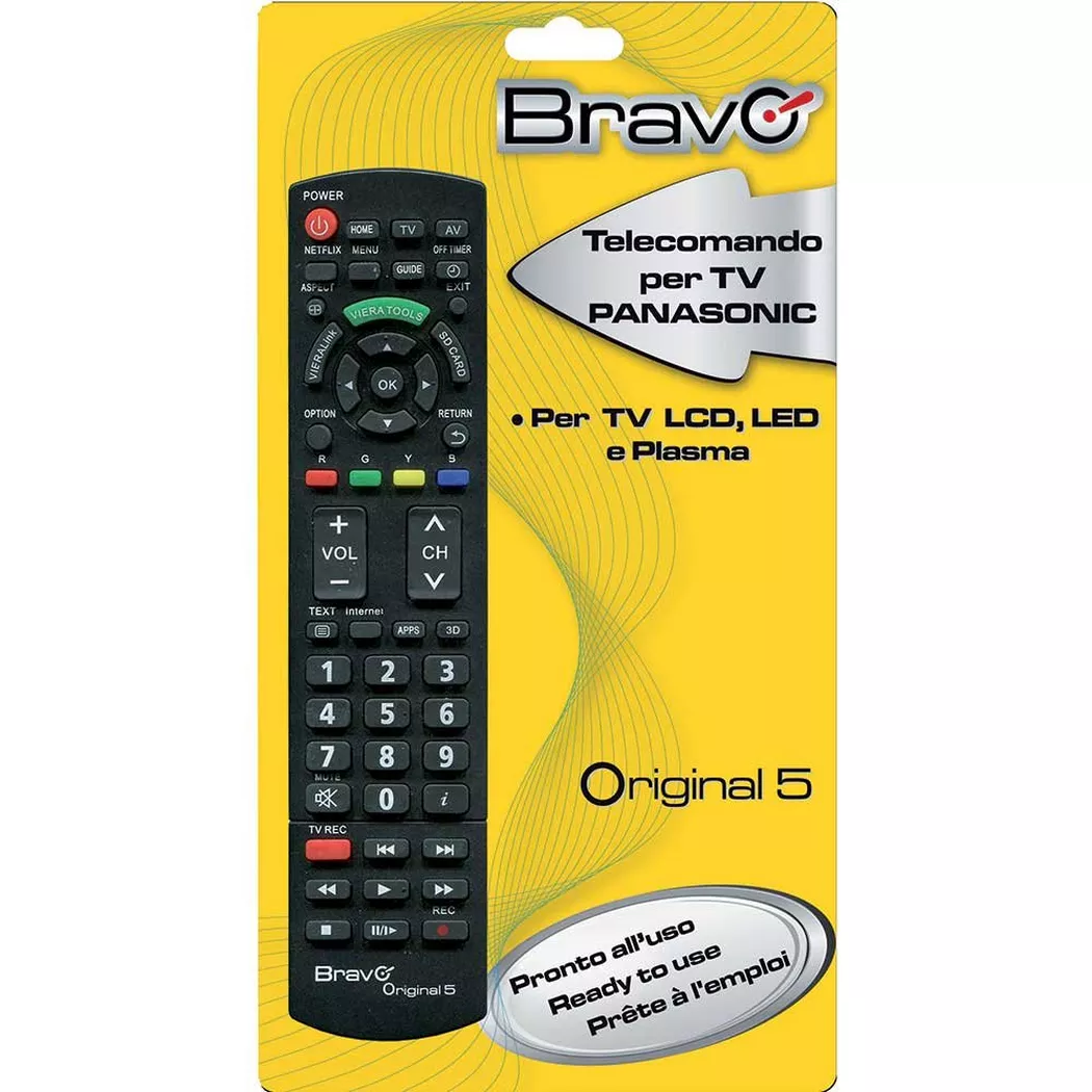 BRAVO -  Original 5 Fernbedienung IR Wireless TV Drucktasten, Schwarz