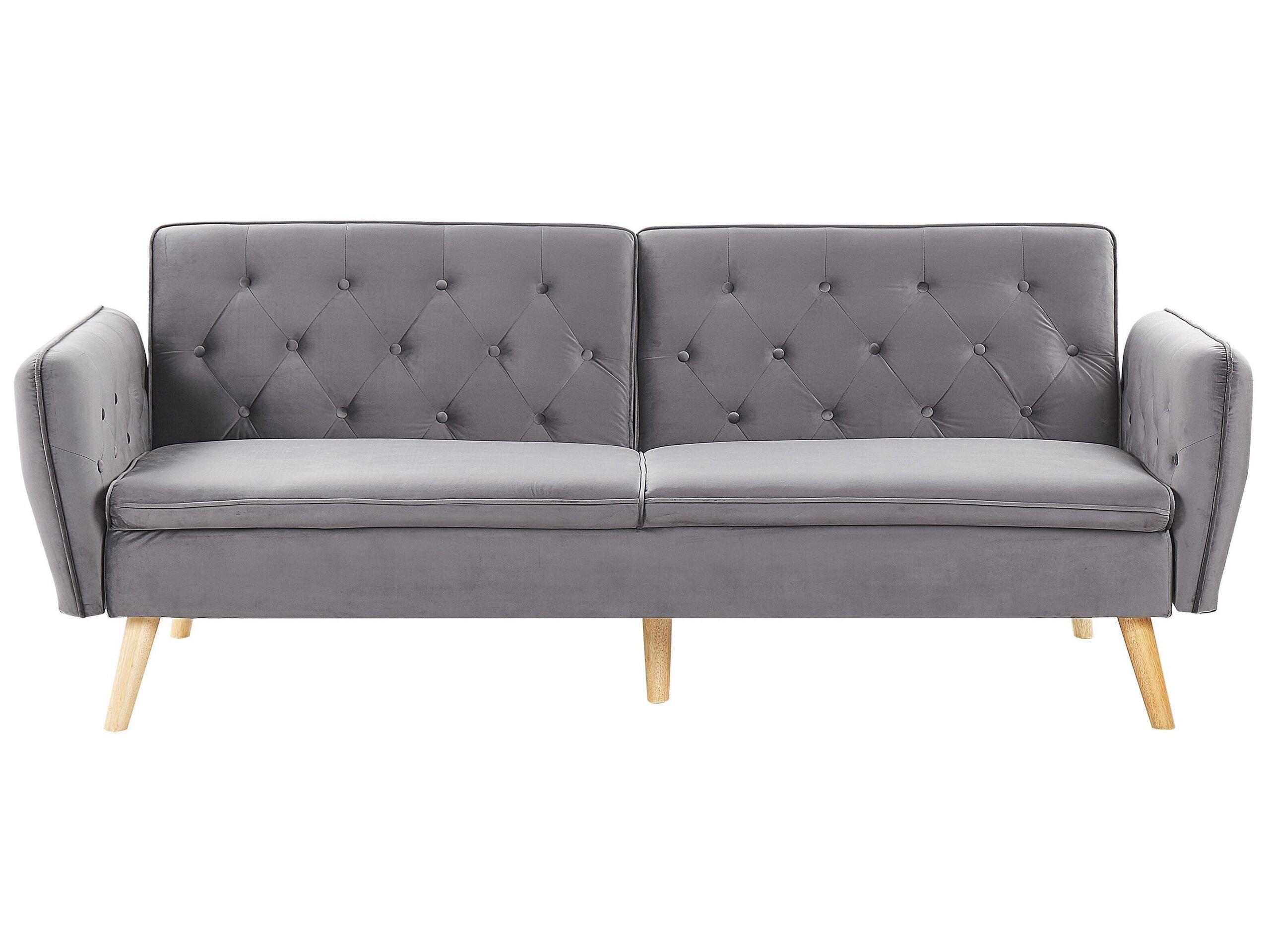 Beliani Schlafsofa aus Samtstoff Modern BARDU  