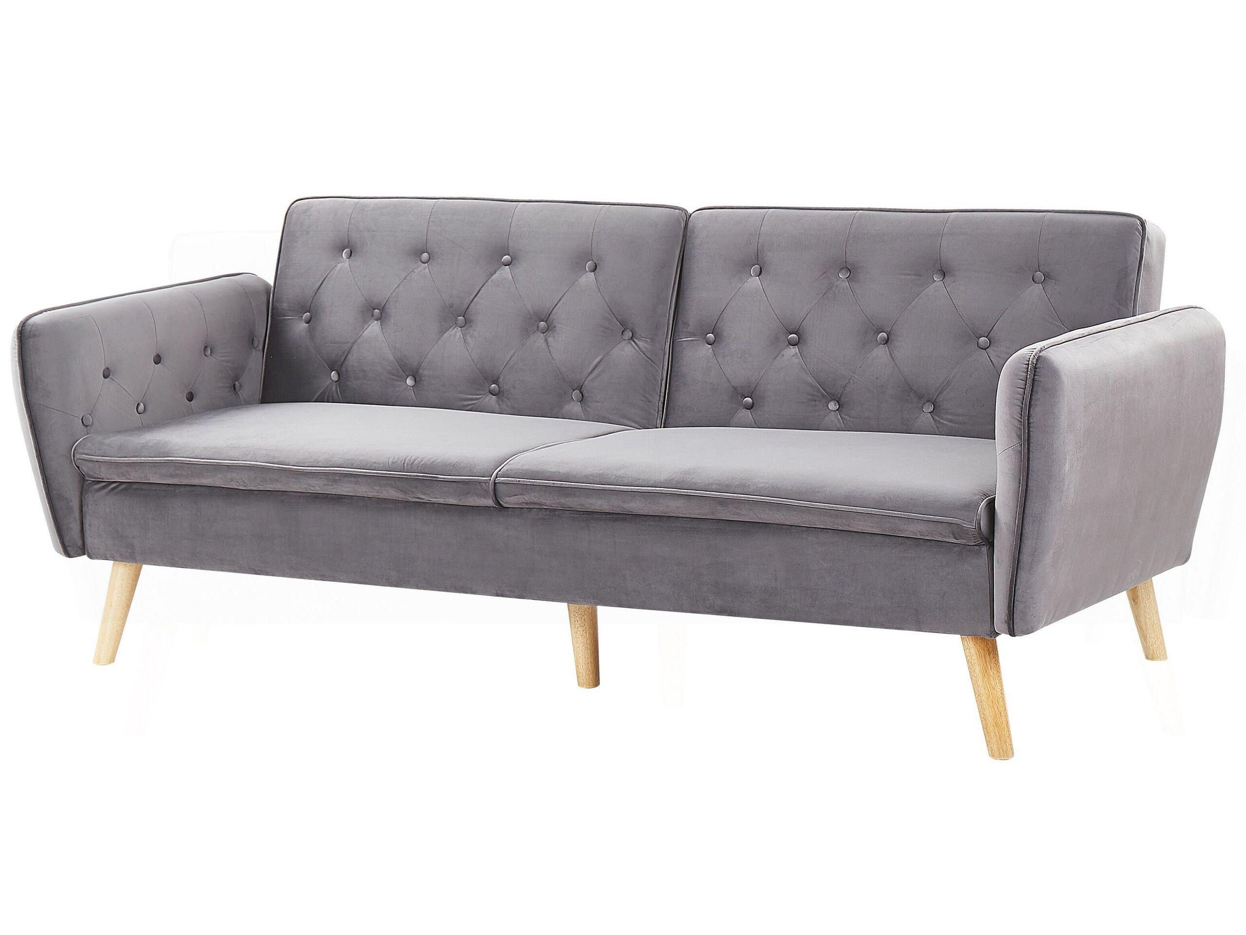 Beliani Schlafsofa aus Samtstoff Modern BARDU  