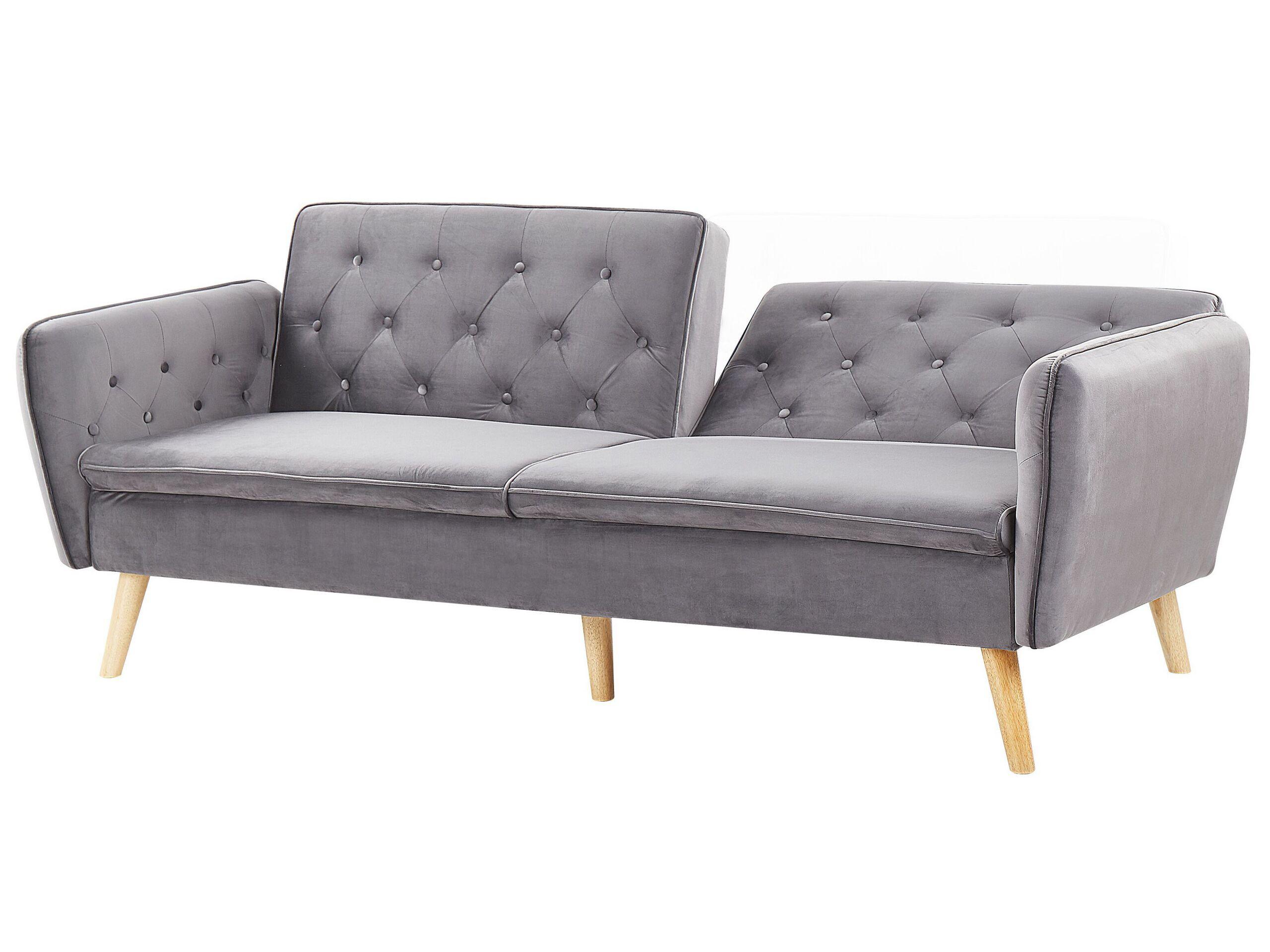 Beliani Schlafsofa aus Samtstoff Modern BARDU  