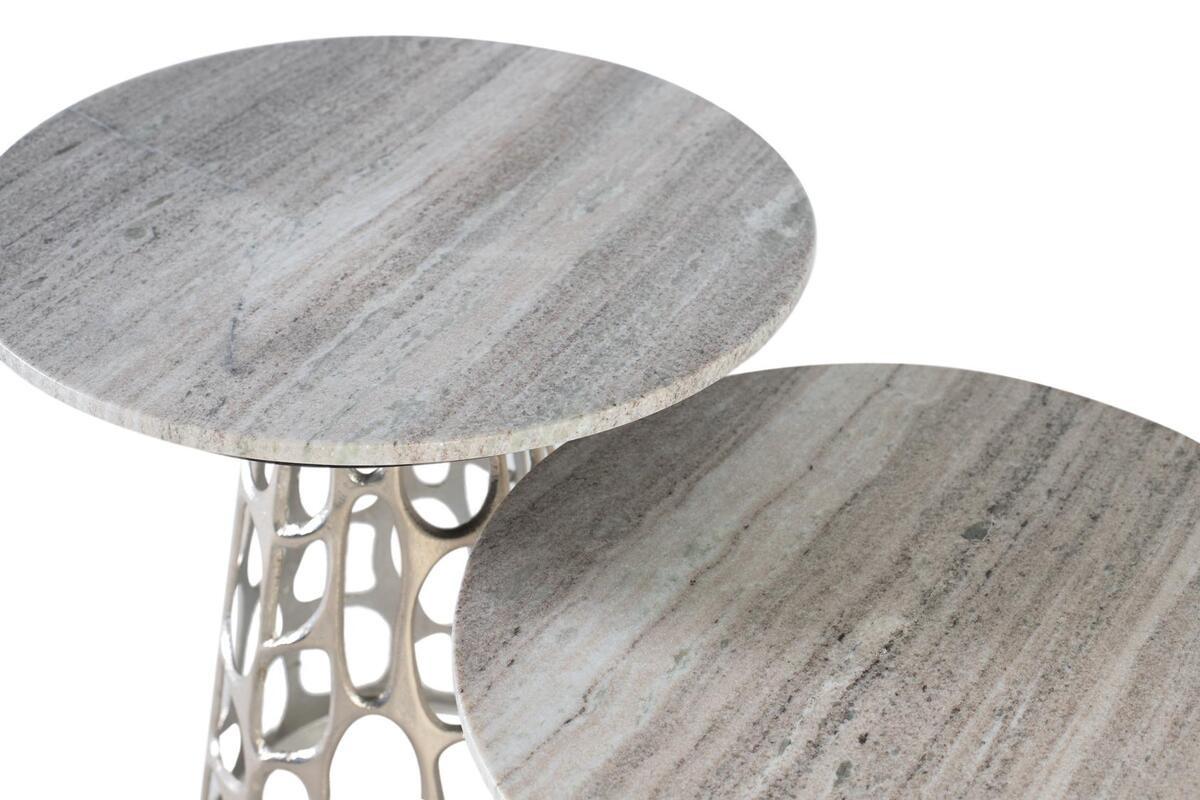 mutoni Table d&#039;appoint Kira Marbre (lot de 2)  