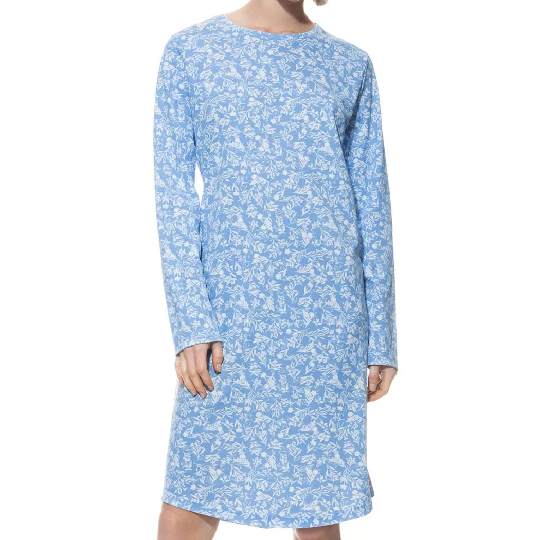MEY Camisón - Camisón FLOWER MEADOW azul seda azul claro | 46