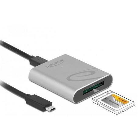 DeLock  USB TYPE-C CARD READER IM ALUMINIUM GEH?USE F?R CFEXPRESS SPEICHERKARTEN 