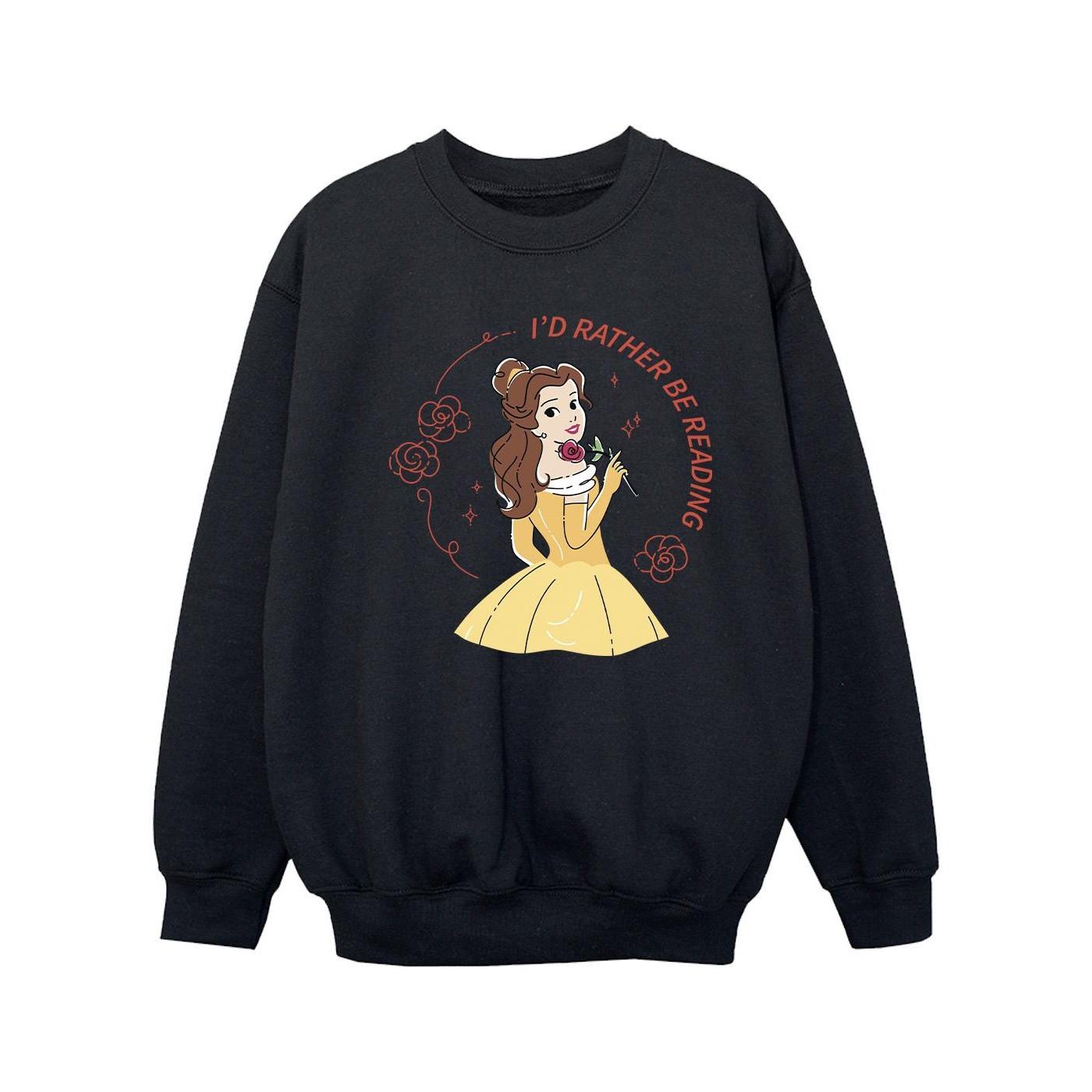 Image of Beauty And The Beast I'd Rather Be Reading Sweatshirt Mädchen Schwarz 116
