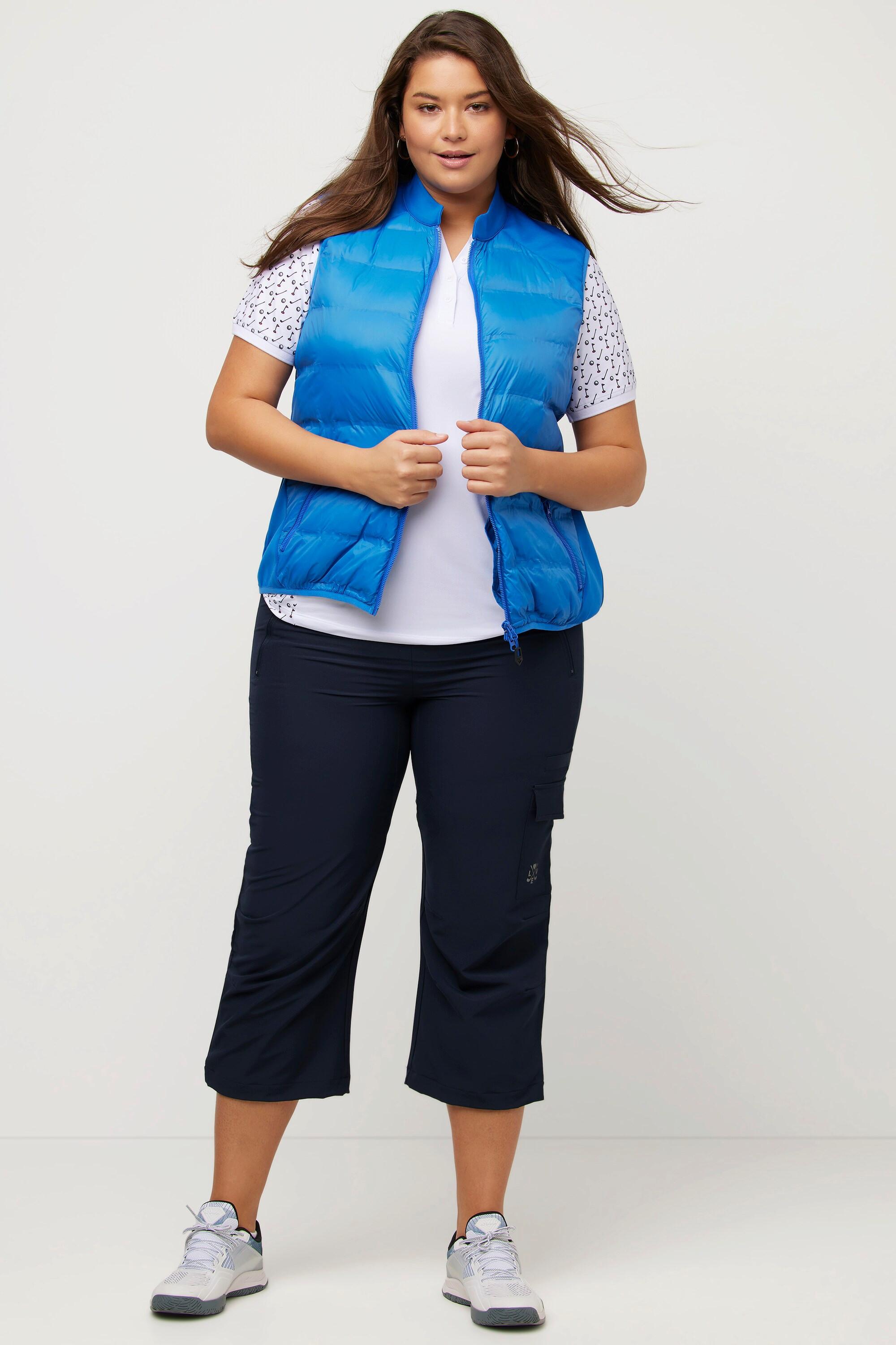 Ulla Popken  Gilet de golf dans un mélange de matières, power stretch, fermeture Éclair à double sens, col montant 