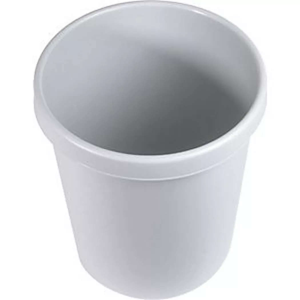 helit - Corbeille à papier en plastique, rond, 30 litres, gris