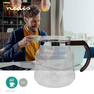Nedis Glaskaffeekanne | Kompatibel mit: Moccamaster K / KB / 1 0PL / Excellent 10S | 1,2 l | Braun  