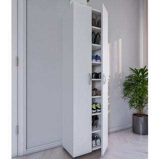 VCM XXL bois Grande armoire à chaussures Commode à chaussures Étagère à chaussures Bottes Grande Ulas 8 compartiments  