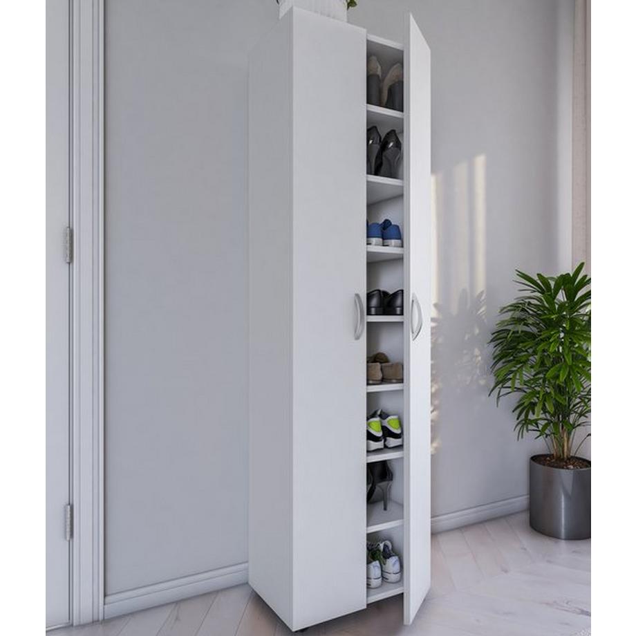 VCM XXL Holz Großer Schuhschrank Schuhkommode Schuhregal Stiefel Groß Ulas 8 Fächer  