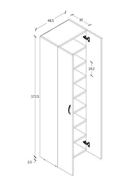 VCM XXL bois Grande armoire à chaussures Commode à chaussures Étagère à chaussures Bottes Grande Ulas 8 compartiments  