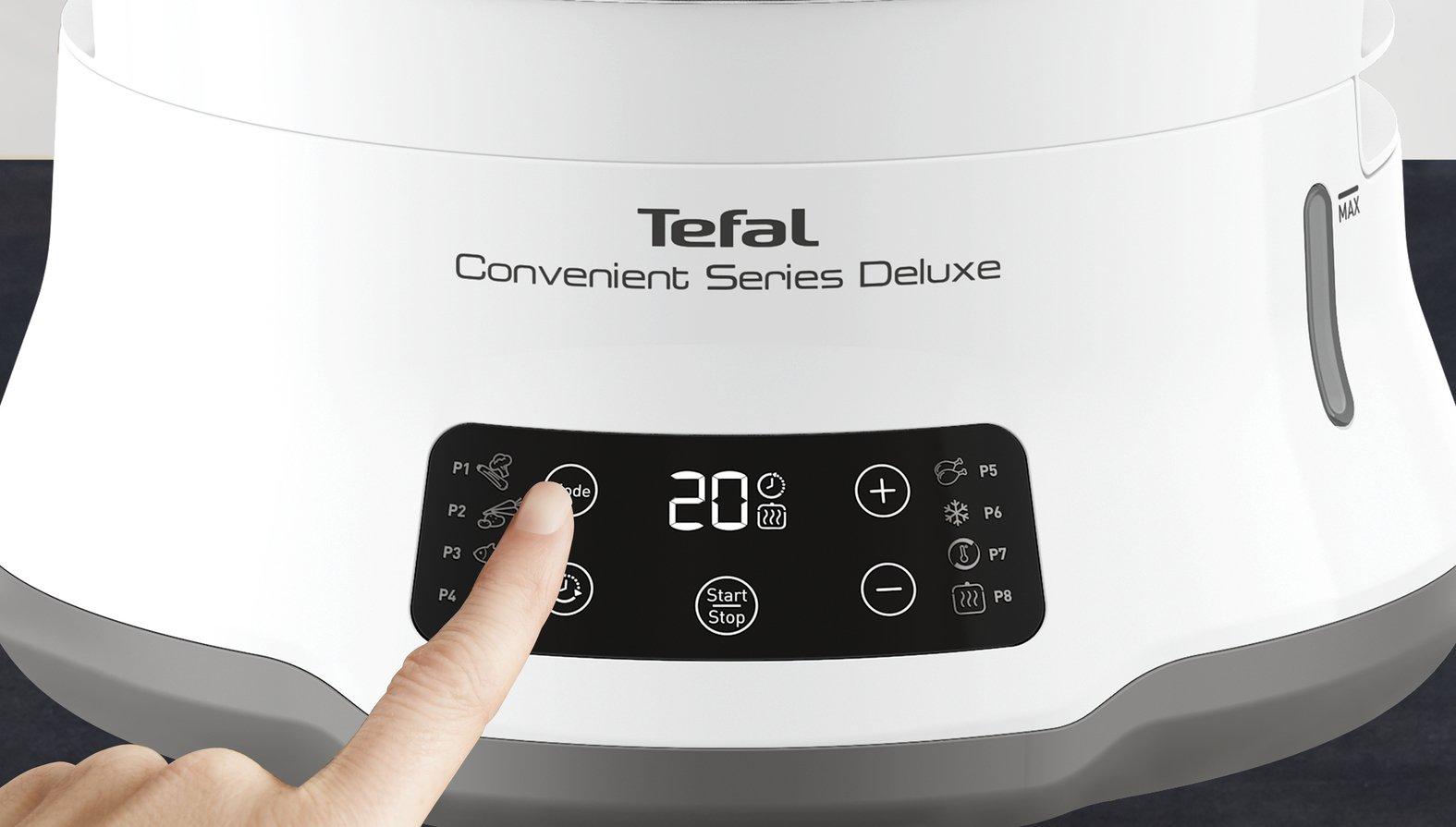 Tefal  Tefal Convenient Series Deluxe VC502D cuiseur vapeur 3 Nombre de paniers Comptoir 900 W Acier inoxydable, Blanc 