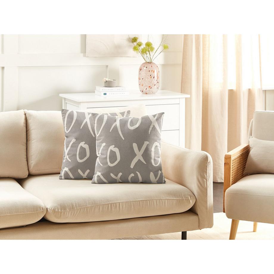 Beliani Lot de 2 coussins décoratifs en Coton Moderne TELOPEA  