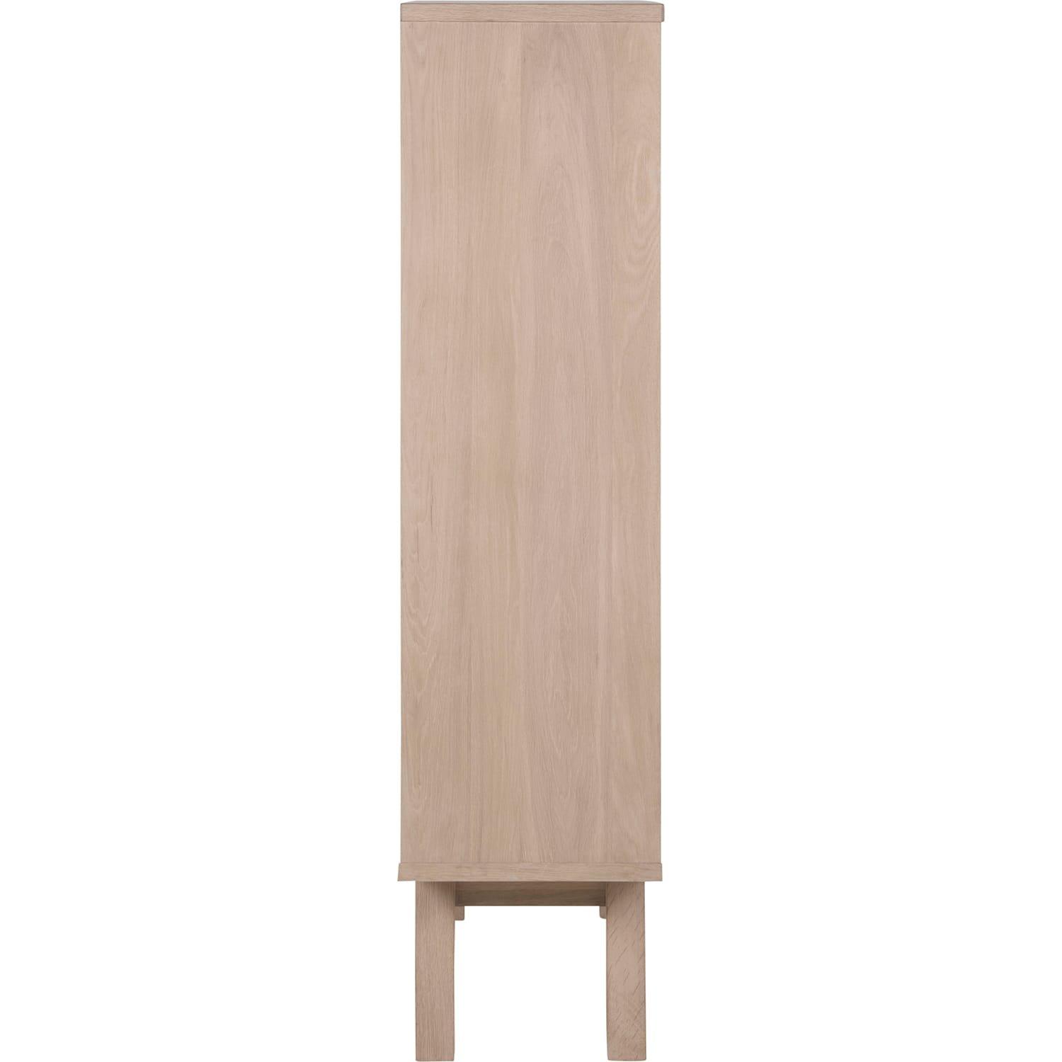 mutoni Vitrine Upsala plaqué chêne massif blanc huilé 1 porte vitrée 2 tiroirs 72x36x145cm  