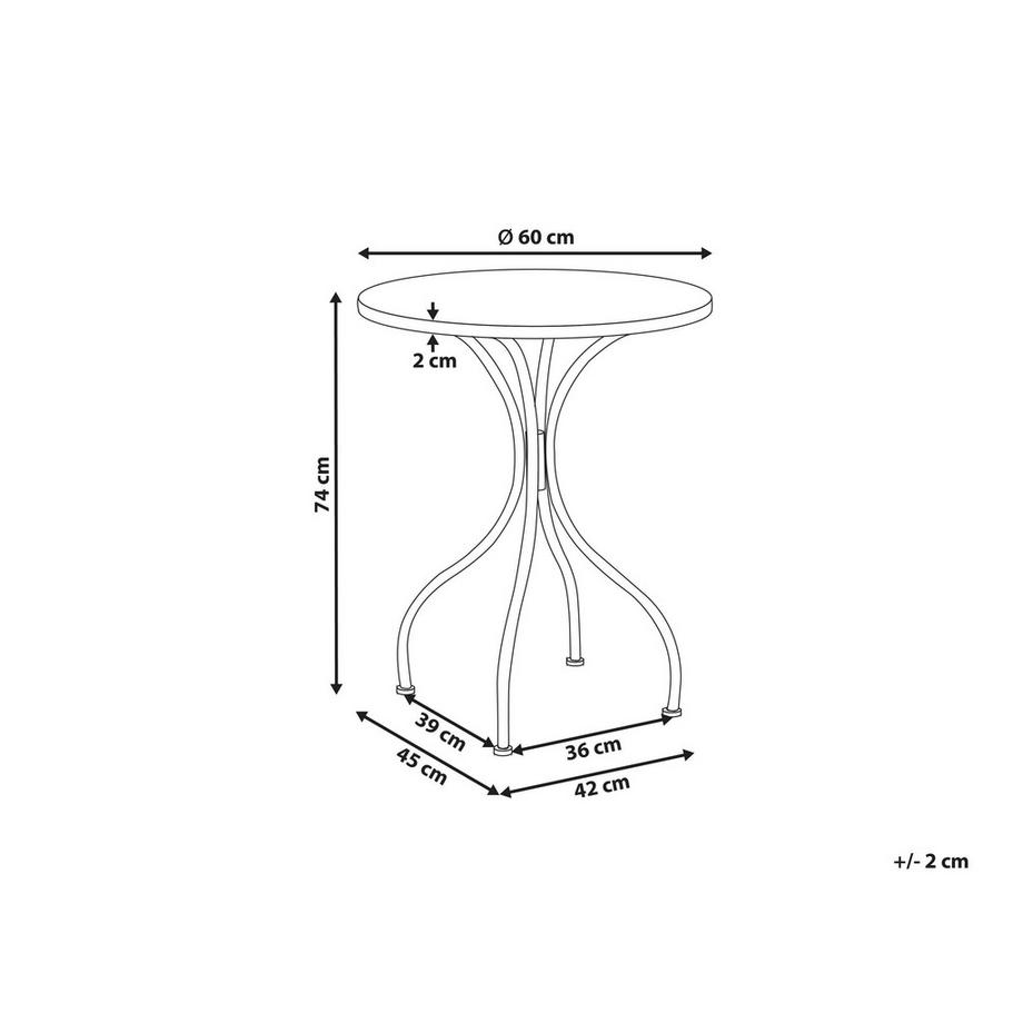 Beliani Tavolino Bistrot en Ferro Mediterraneo ADRANO  