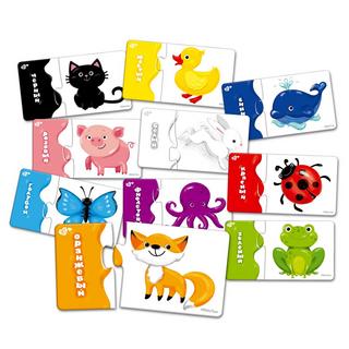 Montessori  lustige Farben - funny Colors - Doppelpuzzle Montessori® by Far far land 