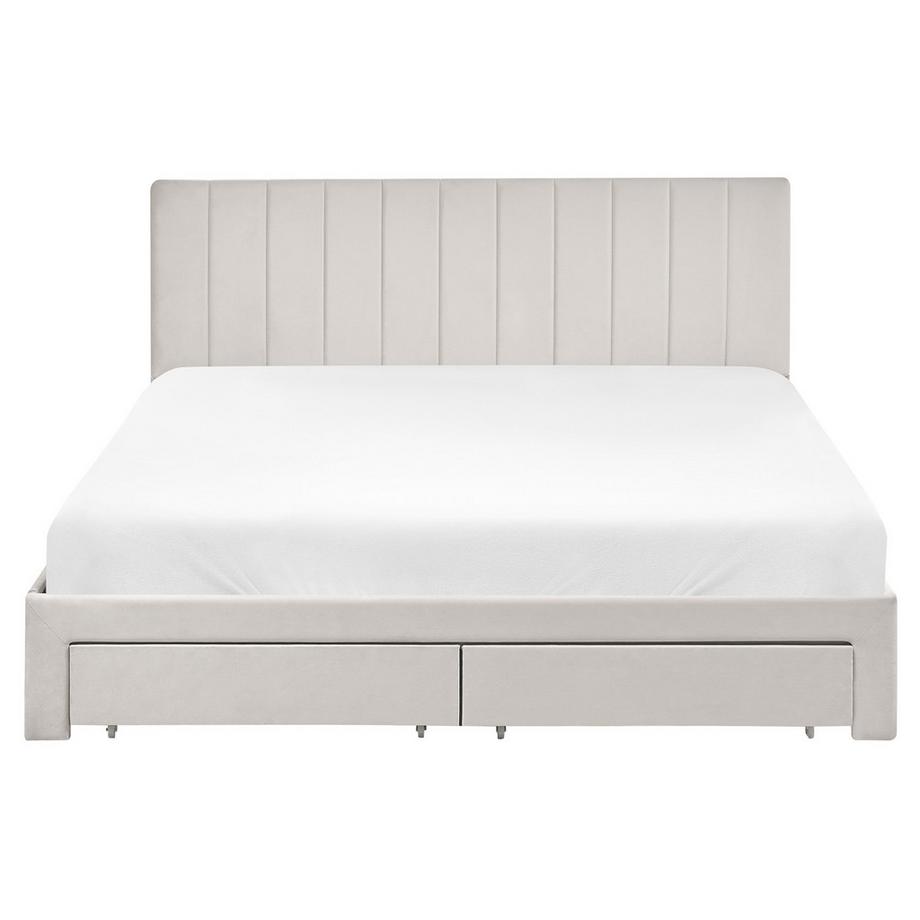 Beliani Letto con cassetti contenitori en Velluto Glamour LONZAC  