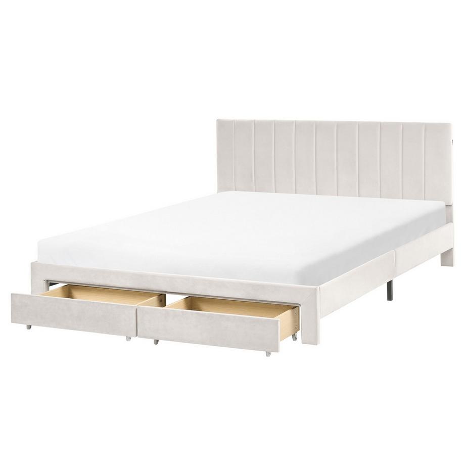 Letto con cassetti contenitori en Velluto Glamour LONZAC