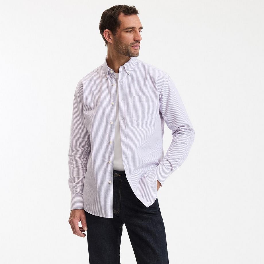 Chemise Oxford droite rayée