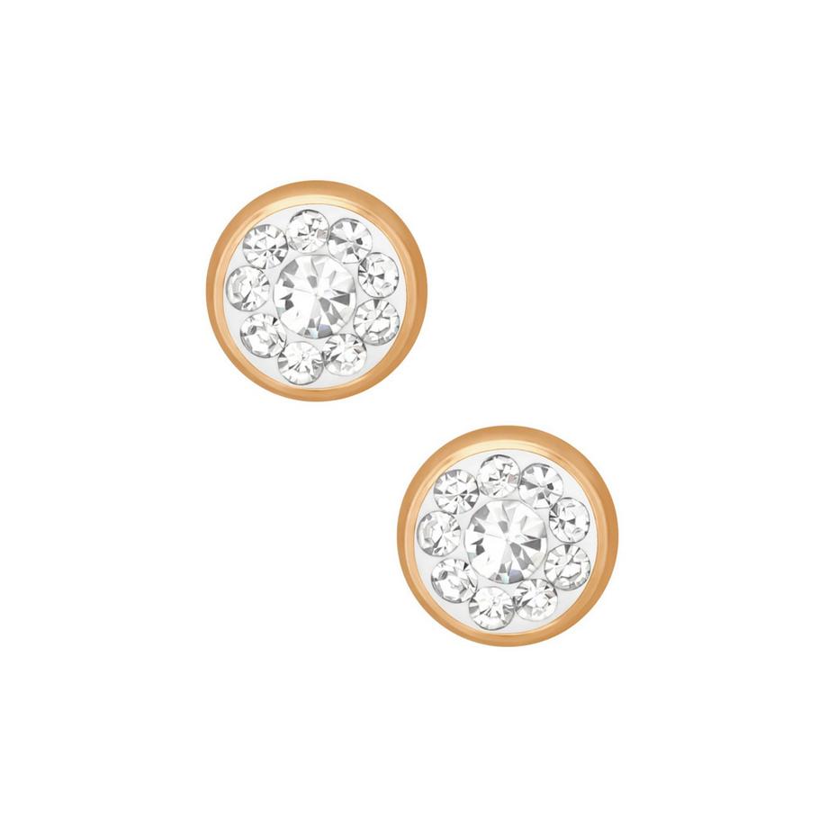 Maxte  Roséene ChirurgenstahlOhrstecker Rund  mit Kristall 