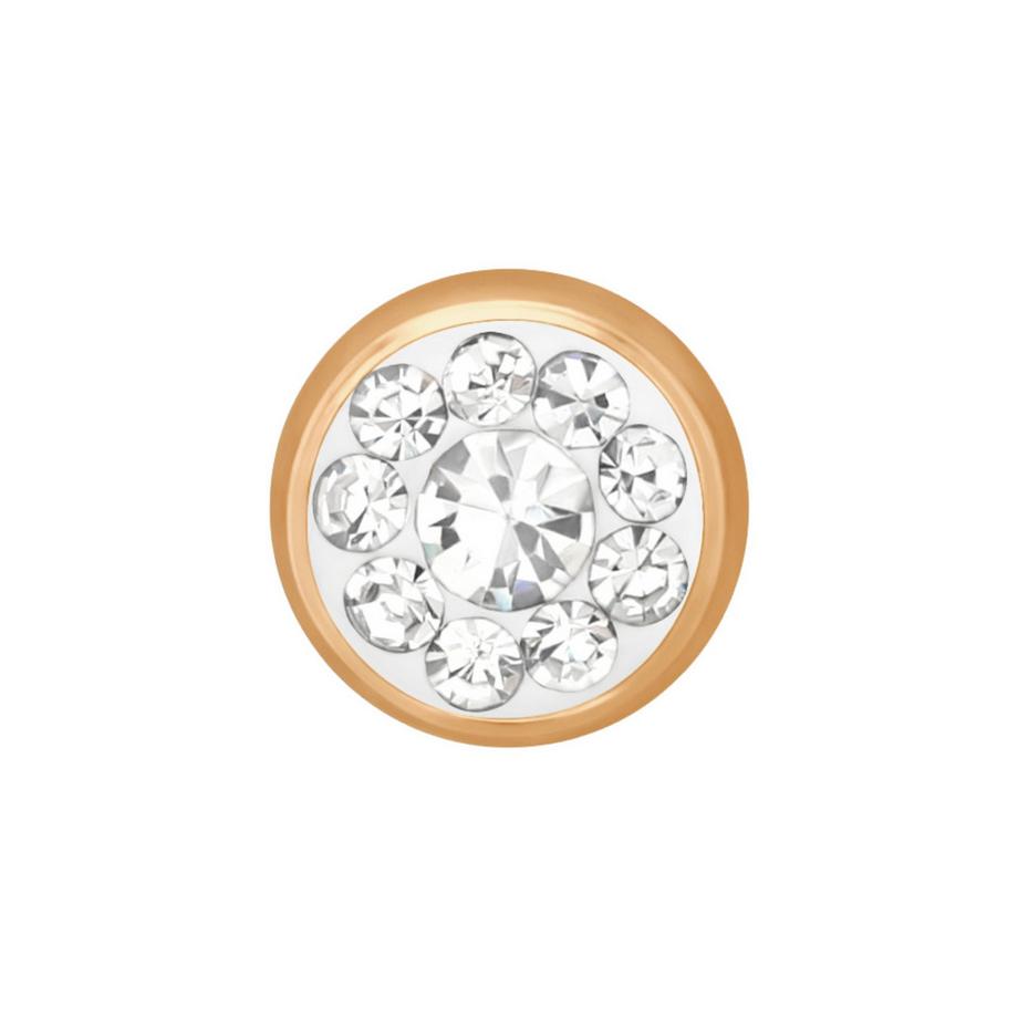 Maxte  Roséene ChirurgenstahlOhrstecker Rund  mit Kristall 